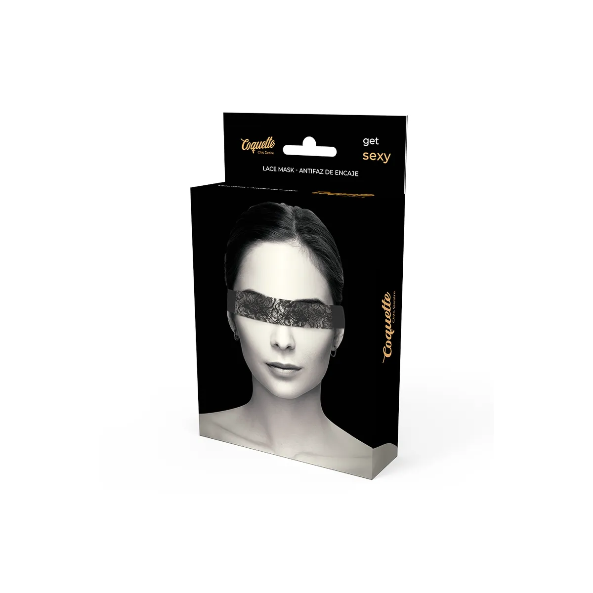 Schwarze Spitzenmaske mit Band von Coquette Accessories | Fesselliebe.de
