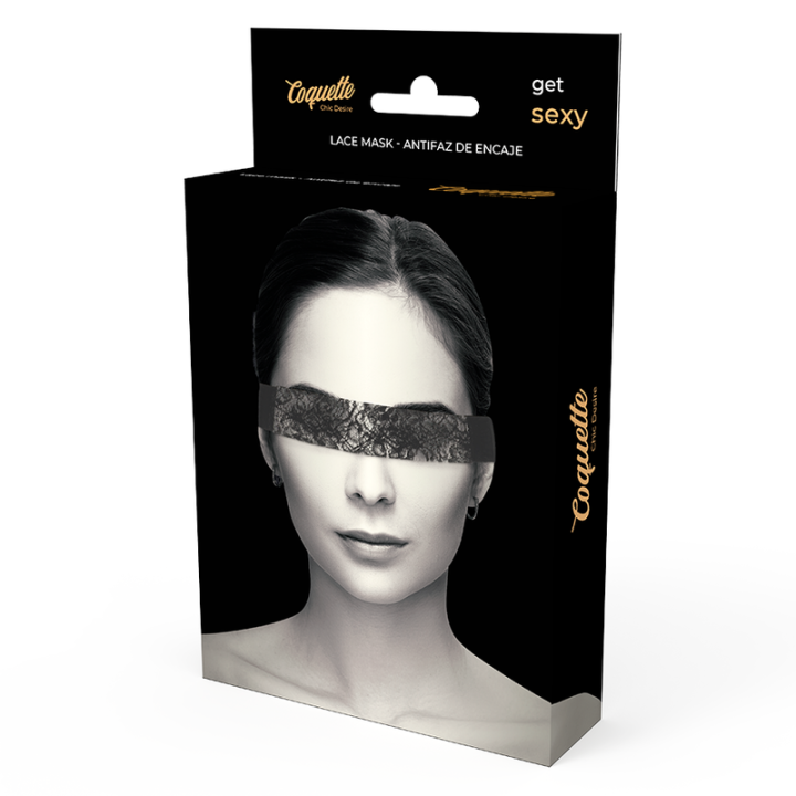 Schwarze Spitzenmaske mit Band von Coquette Accessories | Fesselliebe.de