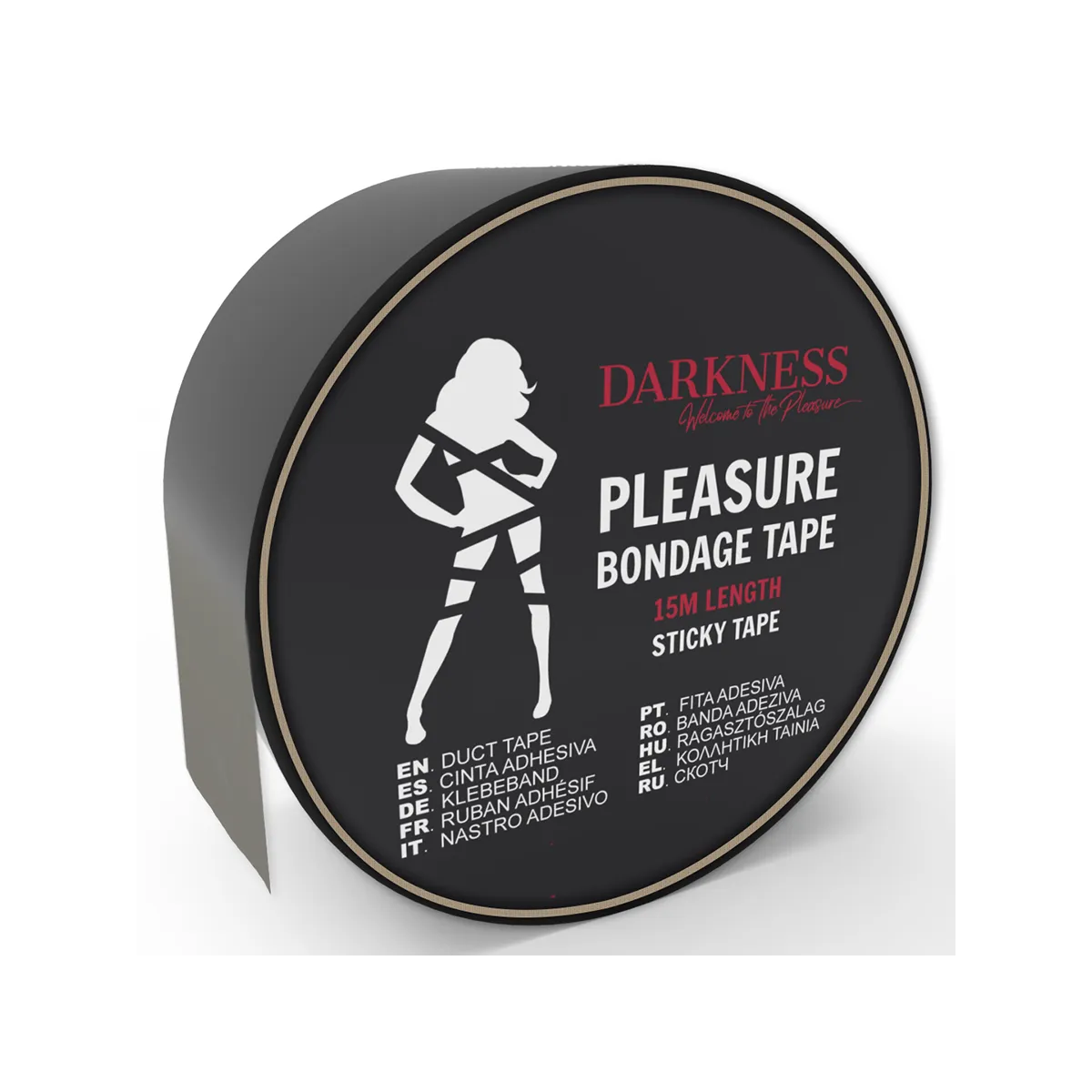 Klebendes Schwarzes Bondageband 15m von Darkness Bondage | Fesselliebe.de