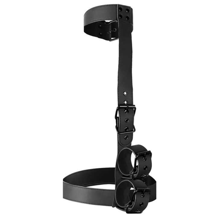 Kragen und Handgelenkmanschetten-Körperfestlege-Set von Fetish Submissive Bondage | Fesselliebe.de