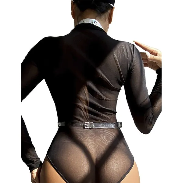 953737 Brustgurt mit Ringen und Ketten Silber eine Grösse von Subblime Fetish | Fesselliebe.de