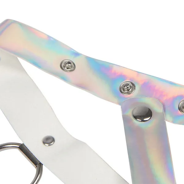 953737 Brustgurt mit Ringen und Ketten Silber eine Grösse von Subblime Fetish | Fesselliebe.de