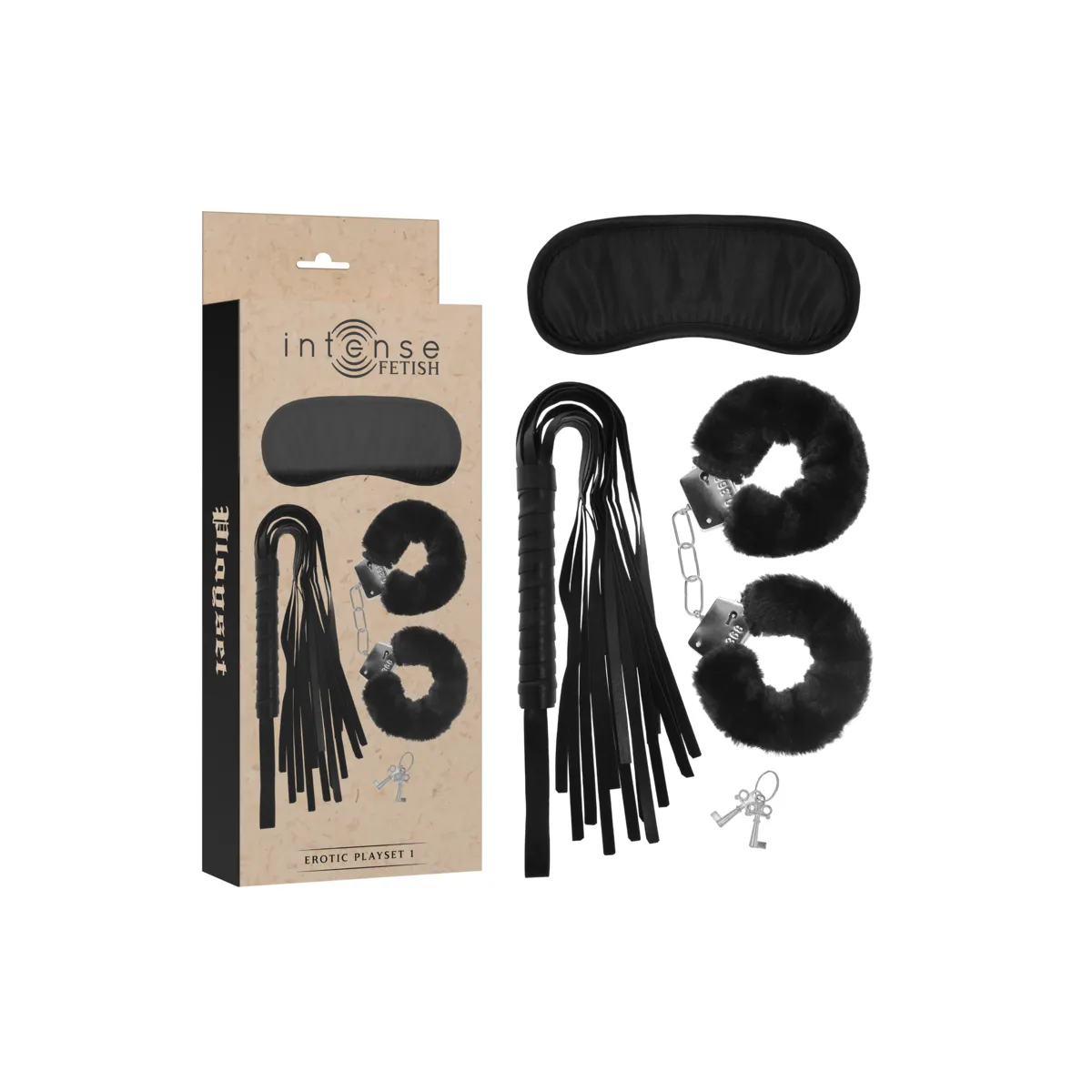 Fetish Erotikspielset 1 mit Handschellen, Blindmaske und Peitsche von Intense Fetish | Fesselliebe.de