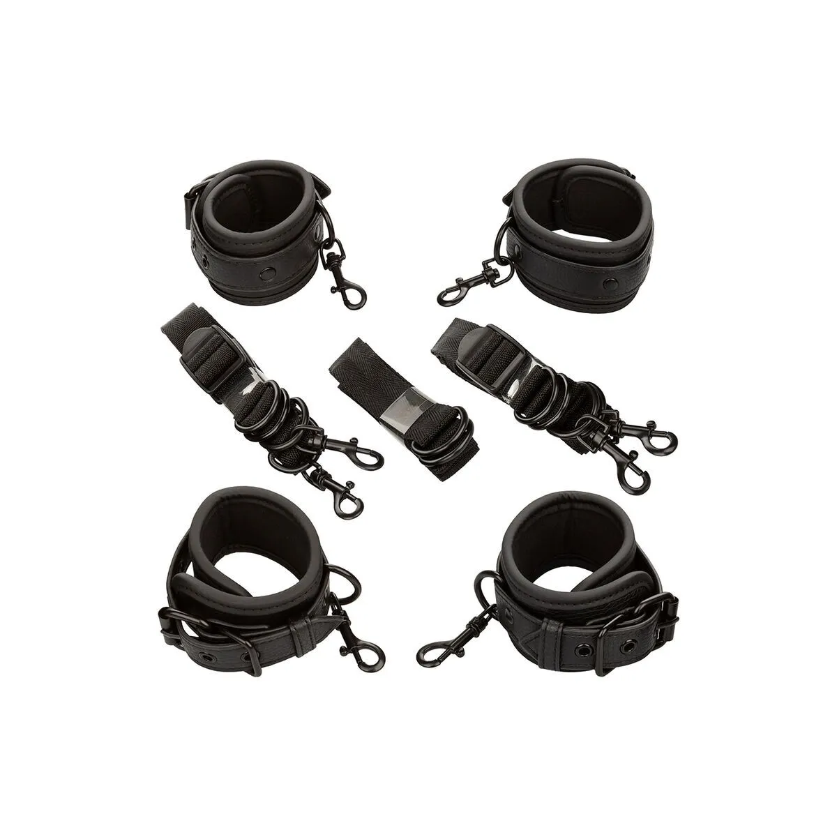 Nocturnal Bettfesseln Leder Verstellbar Schwarz von Calexotics | Fesselliebe.de