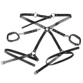 953690 Handschellen mit Bondage-Gürtel Schwarz eine Grösse von Subblime Fetish