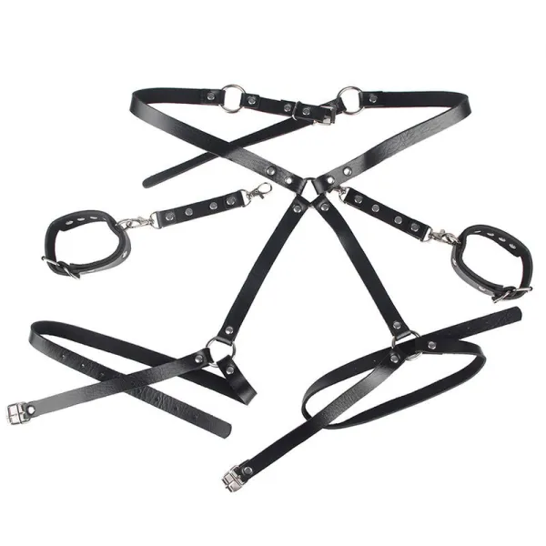 953690 Handschellen mit Bondage-Gürtel Schwarz eine Grösse von Subblime Fetish | Fesselliebe.de