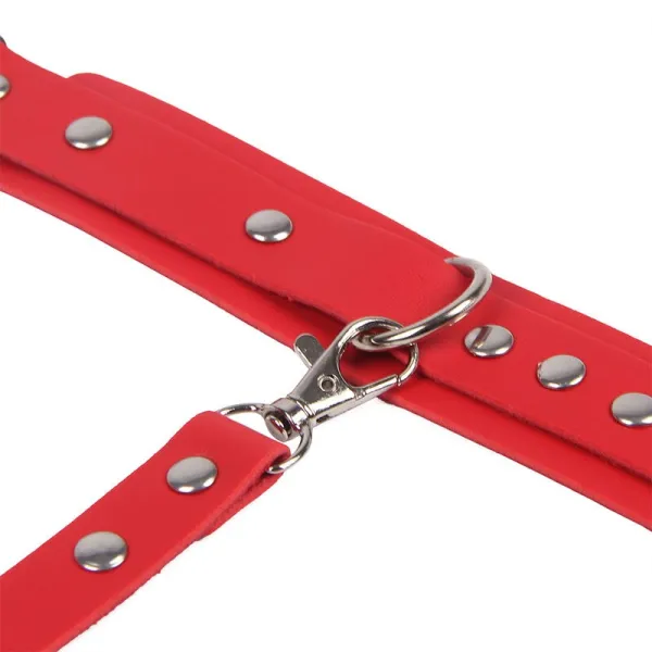 953706 Handschellen mit Bondage-Gürtel Rot eine Grösse von Subblime Fetish | Fesselliebe.de