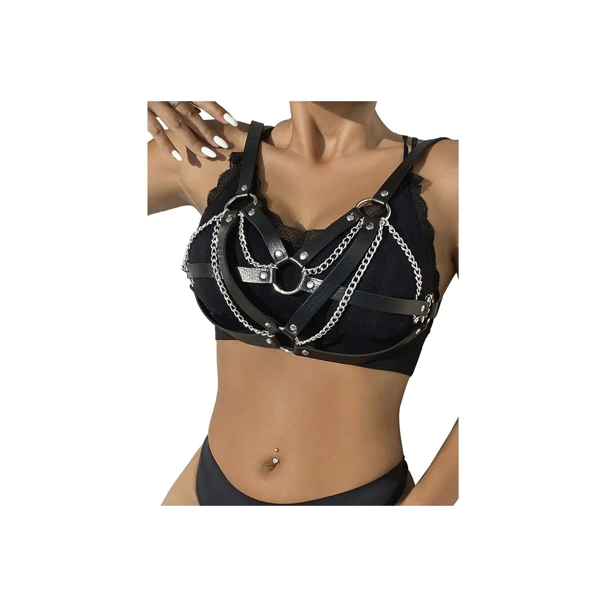 953713 Punk Bondage Gürtel Metallschnalle Schwarz eine Grösse von Subblime Fetish | Fesselliebe.de