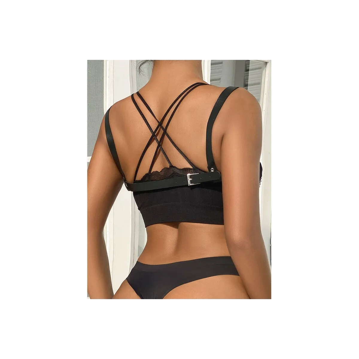 953713 Punk Bondage Gürtel Metallschnalle Schwarz eine Grösse von Subblime Fetish | Fesselliebe.de