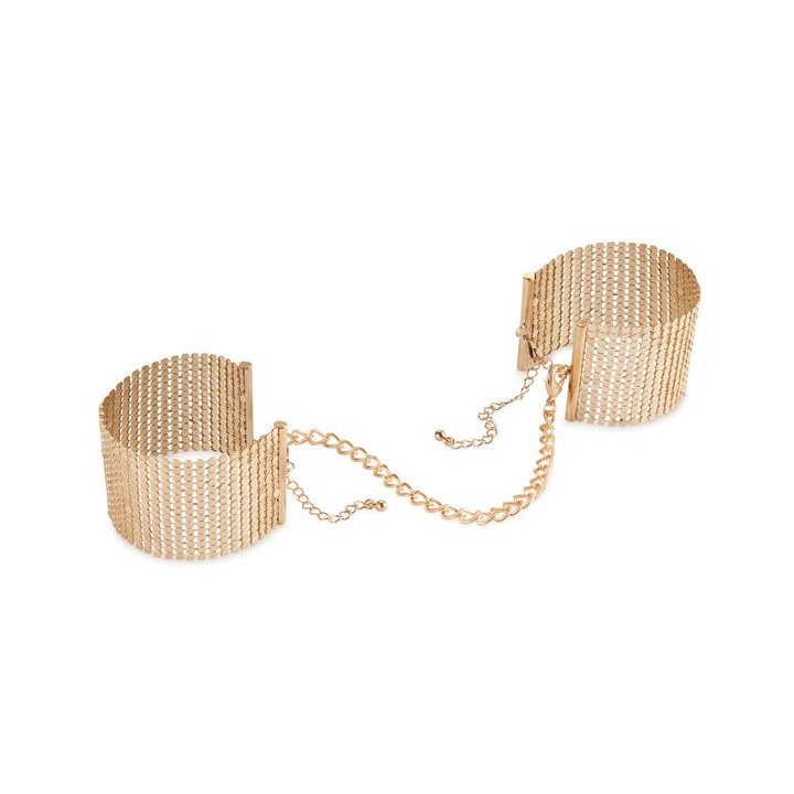 Désir Métallique Goldene Handschellen aus Metallgewebe von Bijoux Desire Metallique | Fesselliebe.de