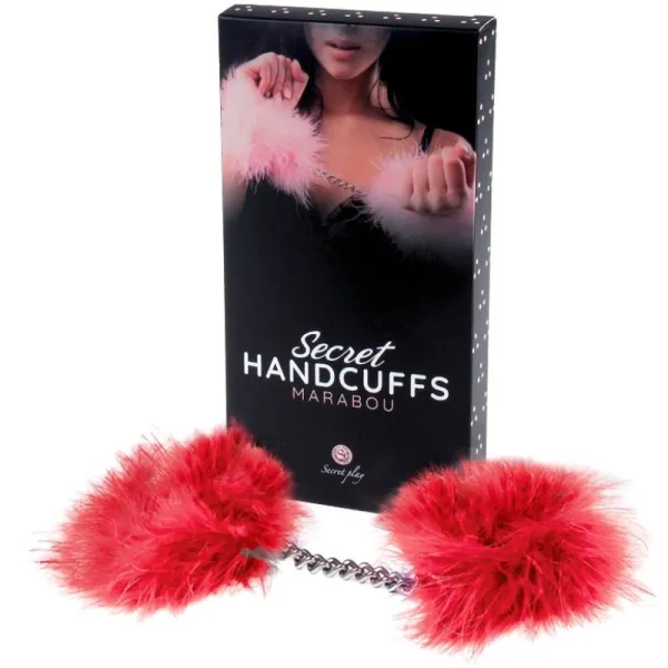 Rote Marabou-Handschellen von Secretplay 100% Fetish | Fesselliebe.de