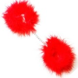 Rote Marabou-Handschellen von Secretplay 100% Fetish | Fesselliebe.de