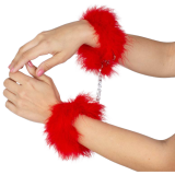 Rote Marabou-Handschellen von Secretplay 100% Fetish | Fesselliebe.de