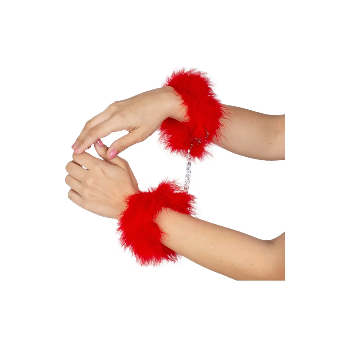 Rote Marabou-Handschellen von Secretplay 100% Fetish | Fesselliebe.de