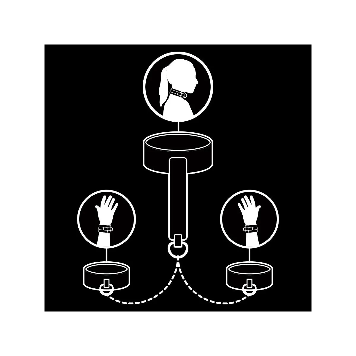 Halskette und Handschellen aus Veganem Leder mit Noprene-Futter von Fetish Submissive Bondage | Fesselliebe.de