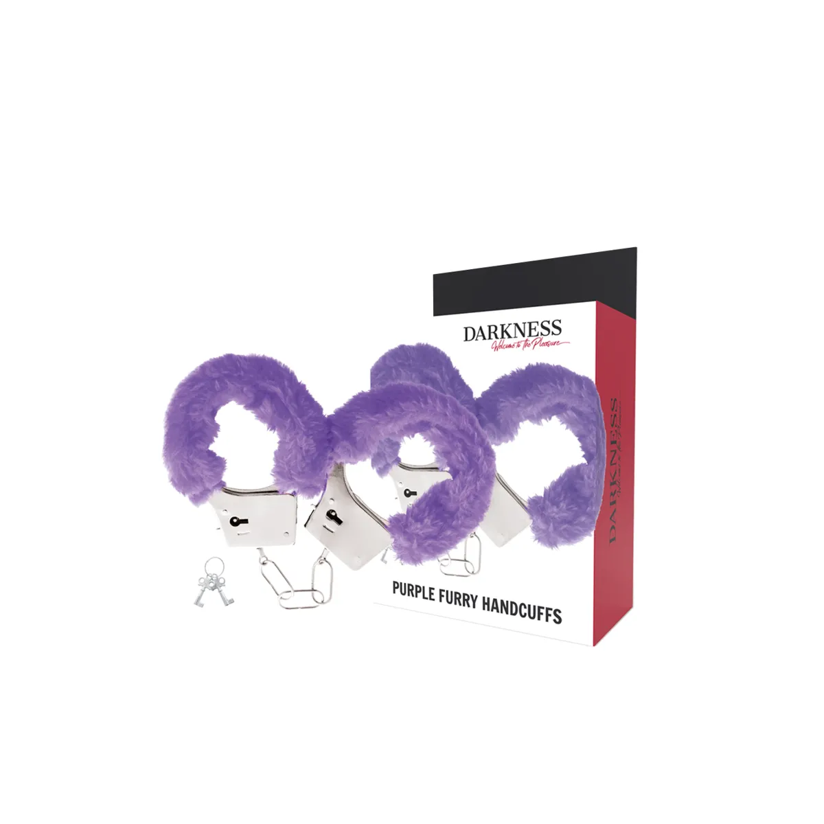 Handschellen aus Metall mit Lila Gefüttert von Darkness Bondage | Fesselliebe.de
