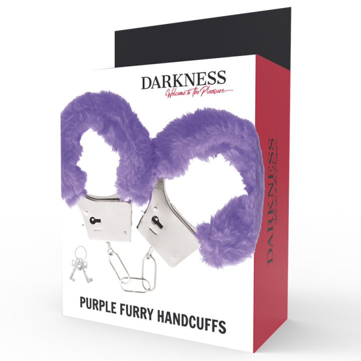 Handschellen aus Metall mit Lila Gefüttert von Darkness Bondage | Fesselliebe.de
