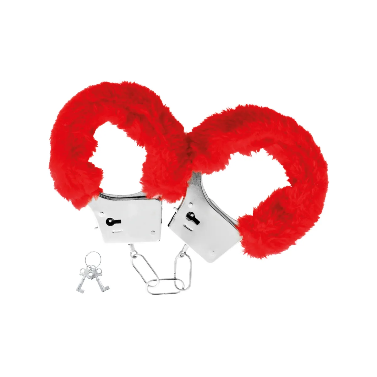 Handschellen aus Metall mit Rotem Gefüttert von Darkness Bondage | Fesselliebe.de