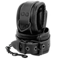 Verstellbare Knöchel-Handschellen aus Schwarzem Leder von Darkness Bondage