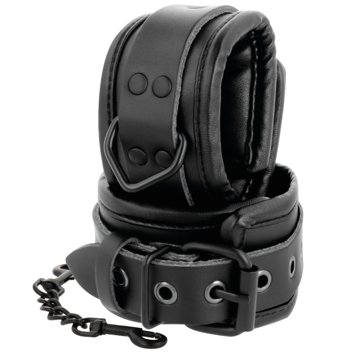 Verstellbare Knöchel-Handschellen aus Schwarzem Leder von Darkness Bondage | Fesselliebe.de