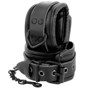 Verstellbare Knöchel-Handschellen aus Schwarzem Leder von Darkness Bondage
