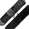 Verstellbare Handschellen aus Schwarzem Leder mit Vorhngeschloss von Darkness Bondage