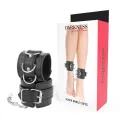 Schwarze Verstellbare Leder-Knöchel-Handschellen von Darkness Bondage