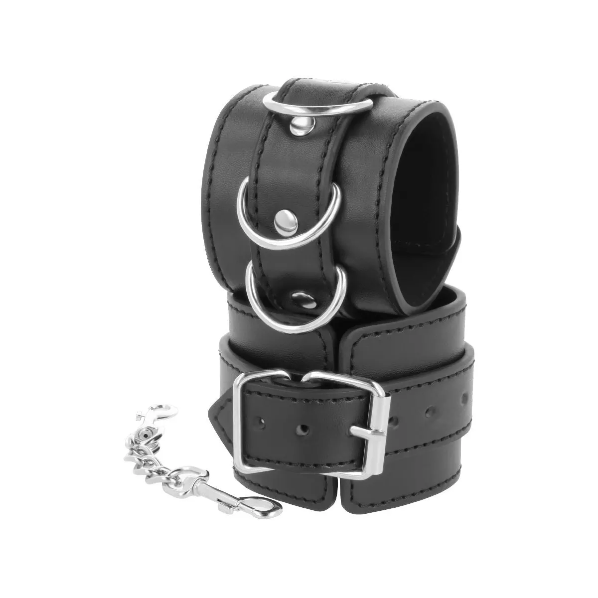 Schwarze Verstellbare Leder-Knöchel-Handschellen von Darkness Bondage | Fesselliebe.de