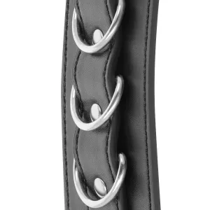 Schwarze Verstellbare Leder-Knöchel-Handschellen von Darkness Bondage