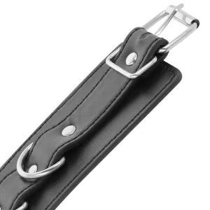 Schwarze Verstellbare Leder-Knöchel-Handschellen von Darkness Bondage