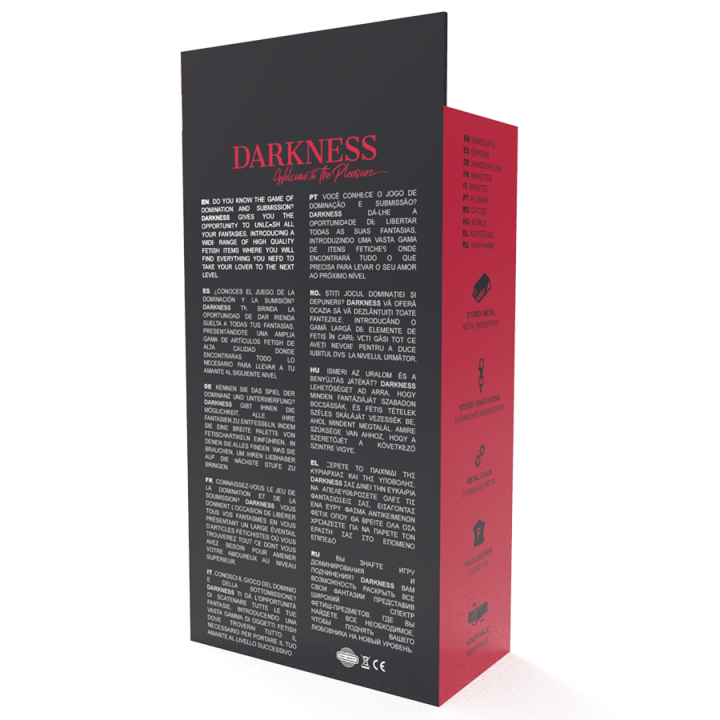 Schwarze Verstellbare Leder-Knöchel-Handschellen von Darkness Bondage | Fesselliebe.de