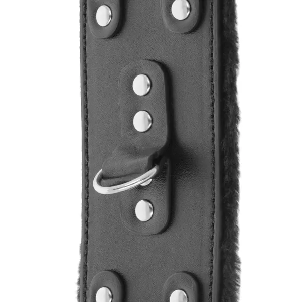 Schwarze, Verstellbare Lederhandschellen mit Futter von Darkness Bondage | Fesselliebe.de