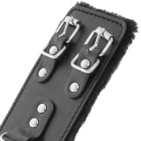 Schwarze, Verstellbare Lederhandschellen mit Futter von Darkness Bondage | Fesselliebe.de