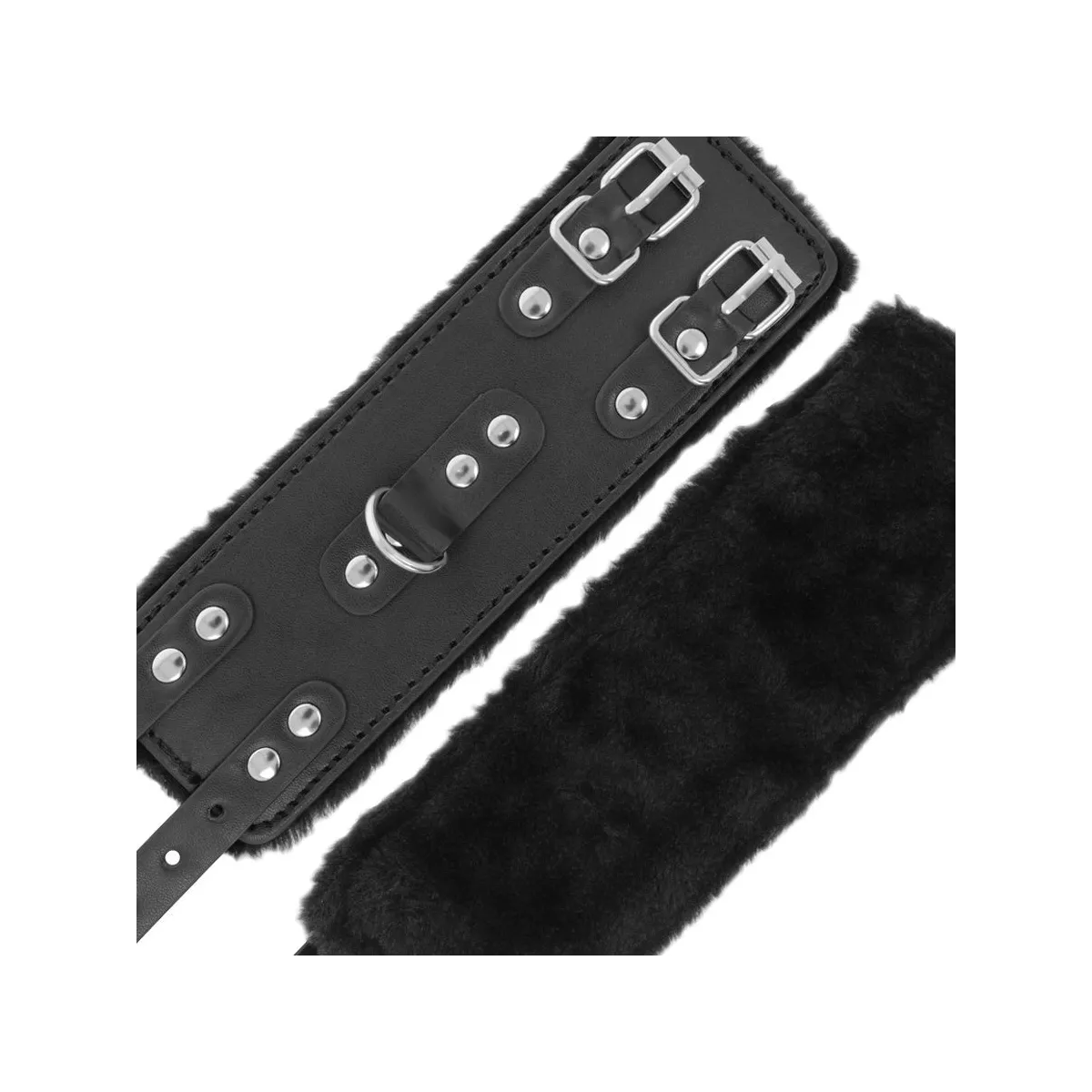 Schwarze, Verstellbare Lederhandschellen mit Futter von Darkness Bondage | Fesselliebe.de