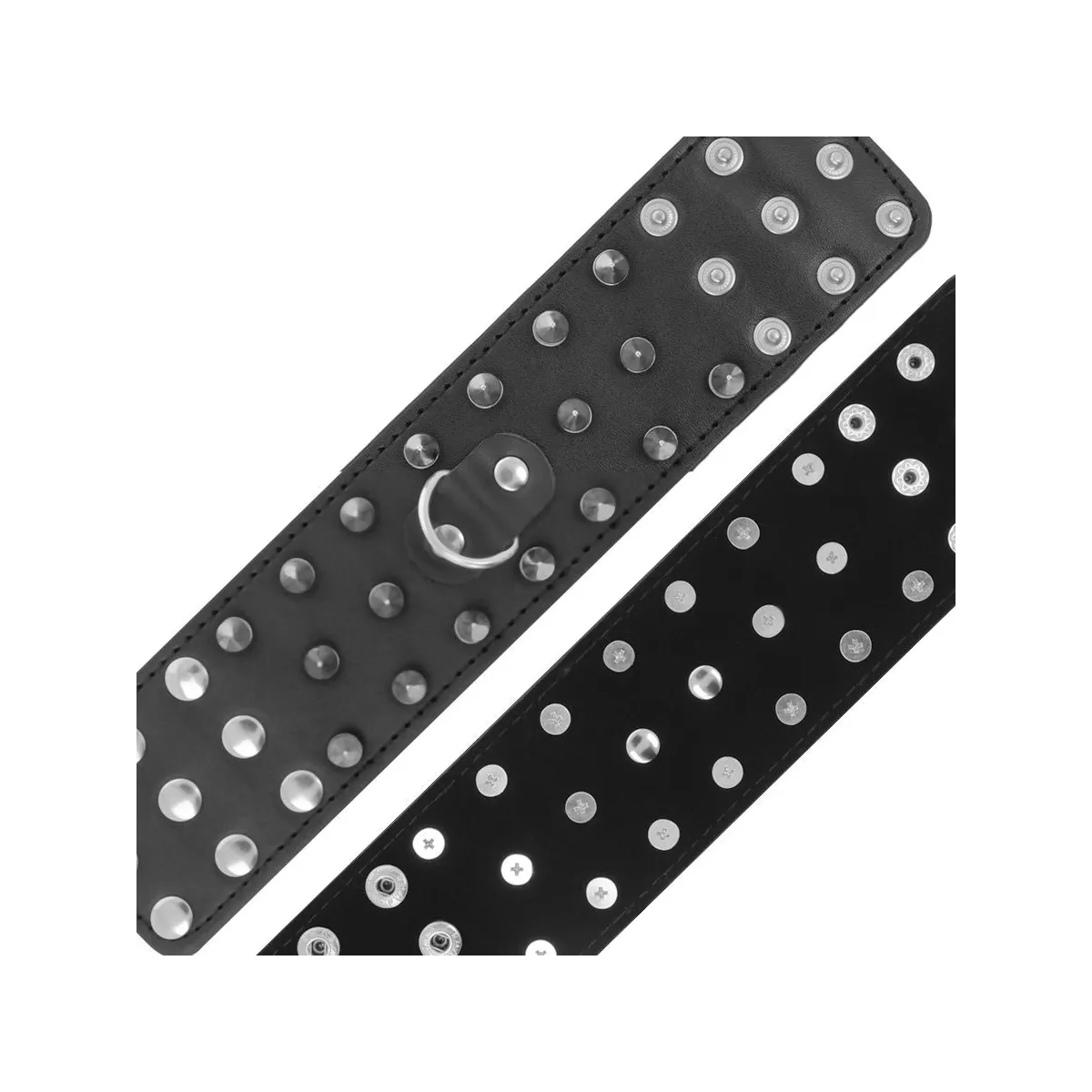 Skulls and Bones Schwarze Handschellen mit Spikes von Darkness Bondage | Fesselliebe.de