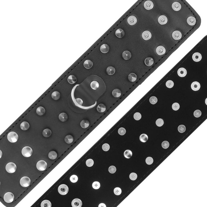 Skulls and Bones Schwarze Handschellen mit Spikes von Darkness Bondage | Fesselliebe.de