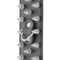 Skulls and Bones Schwarze Handschellen mit Spikes von Darkness Bondage