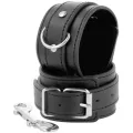 Schwarze Verstellbare Handschellen mit Doppeltem Verstärkungsband von Darkness Bondage