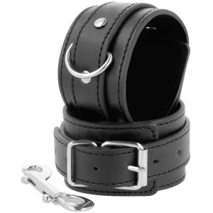 Schwarze Verstellbare Handschellen mit Doppeltem Verstärkungsband von Darkness Bondage