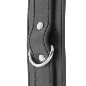 Schwarze Verstellbare Handschellen mit Doppeltem Verstärkungsband von Darkness Bondage