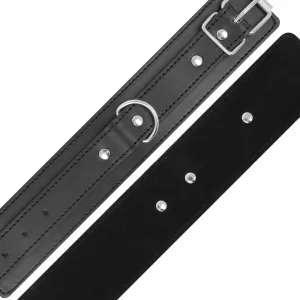 Schwarze Verstellbare Handschellen mit Doppeltem Verstärkungsband von Darkness Bondage
