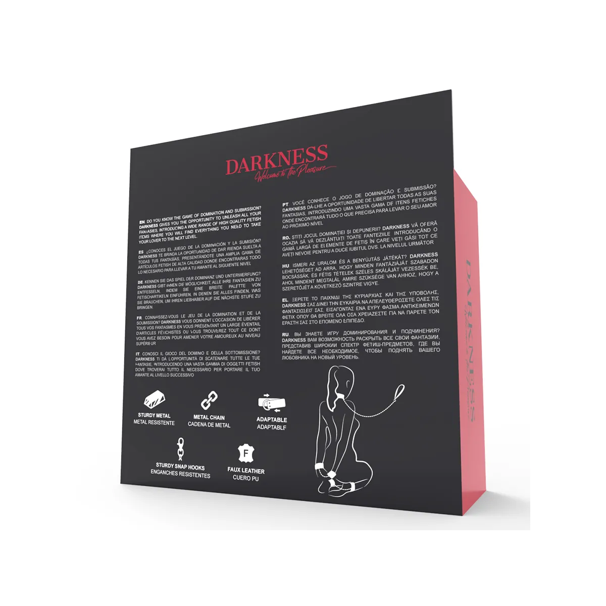 Handschellen und Kragen aus Schwarzem Leder von Darkness | Fesselliebe.de