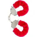 Furry Fun Cuffs Bondage Rot von Toyjoy