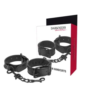 Breite, Dünne Texturierte Handschellen von Darkness Bondage | Fesselliebe.de