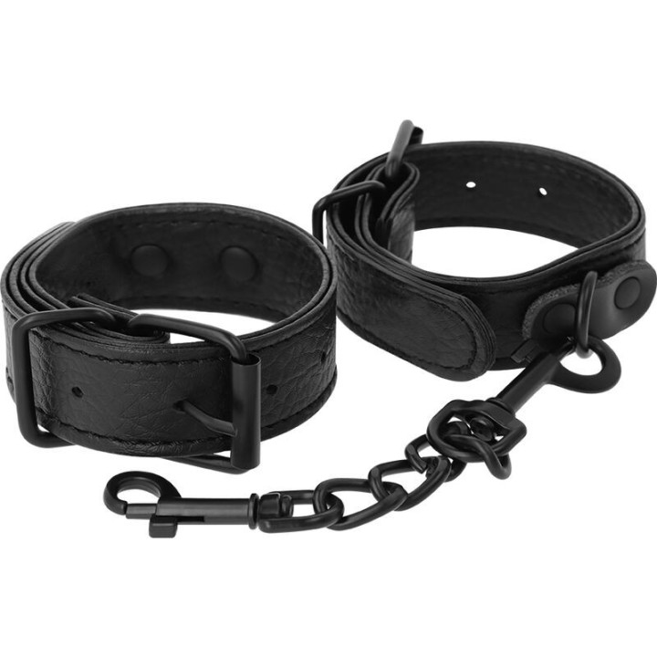 Breite, Dünne Texturierte Handschellen von Darkness Bondage | Fesselliebe.de