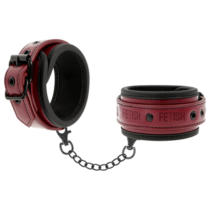Handschellen aus Veganem Leder mit Neoprenfutter von Fetish Submissive Dark Room | Fesselliebe.de