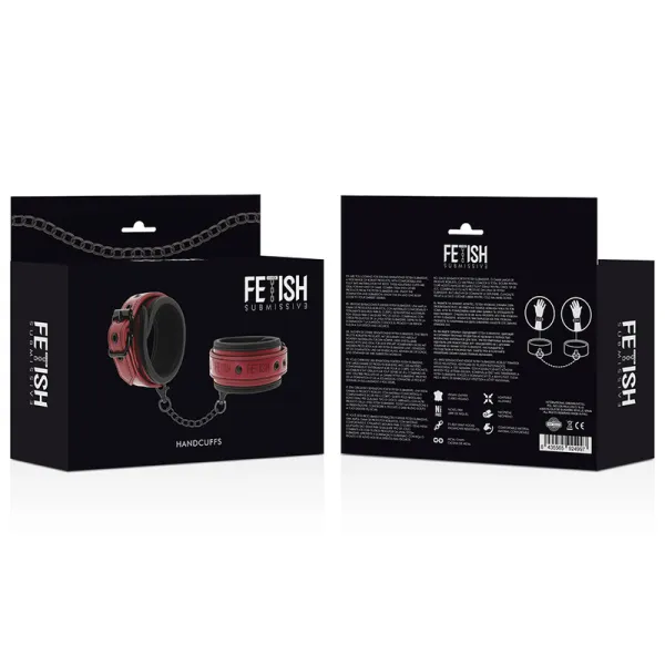 Handschellen aus Veganem Leder mit Neoprenfutter von Fetish Submissive Dark Room | Fesselliebe.de