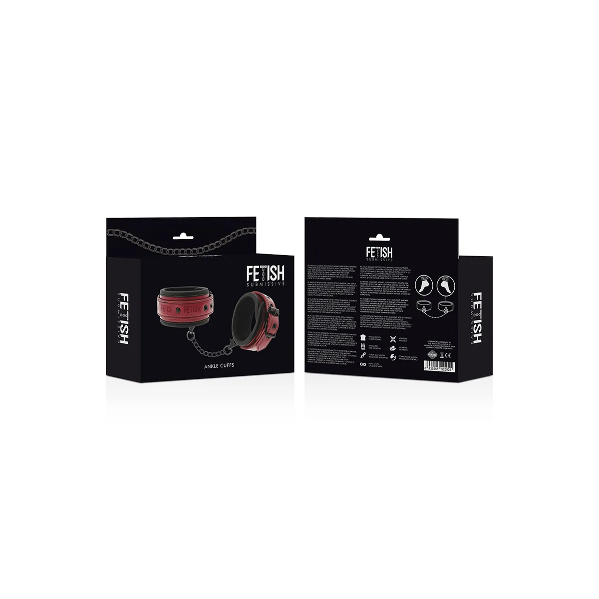 Knöchelhandschellen aus Veganem Leder mit Neoprenfutter von Fetish Submissive Dark Room | Fesselliebe.de