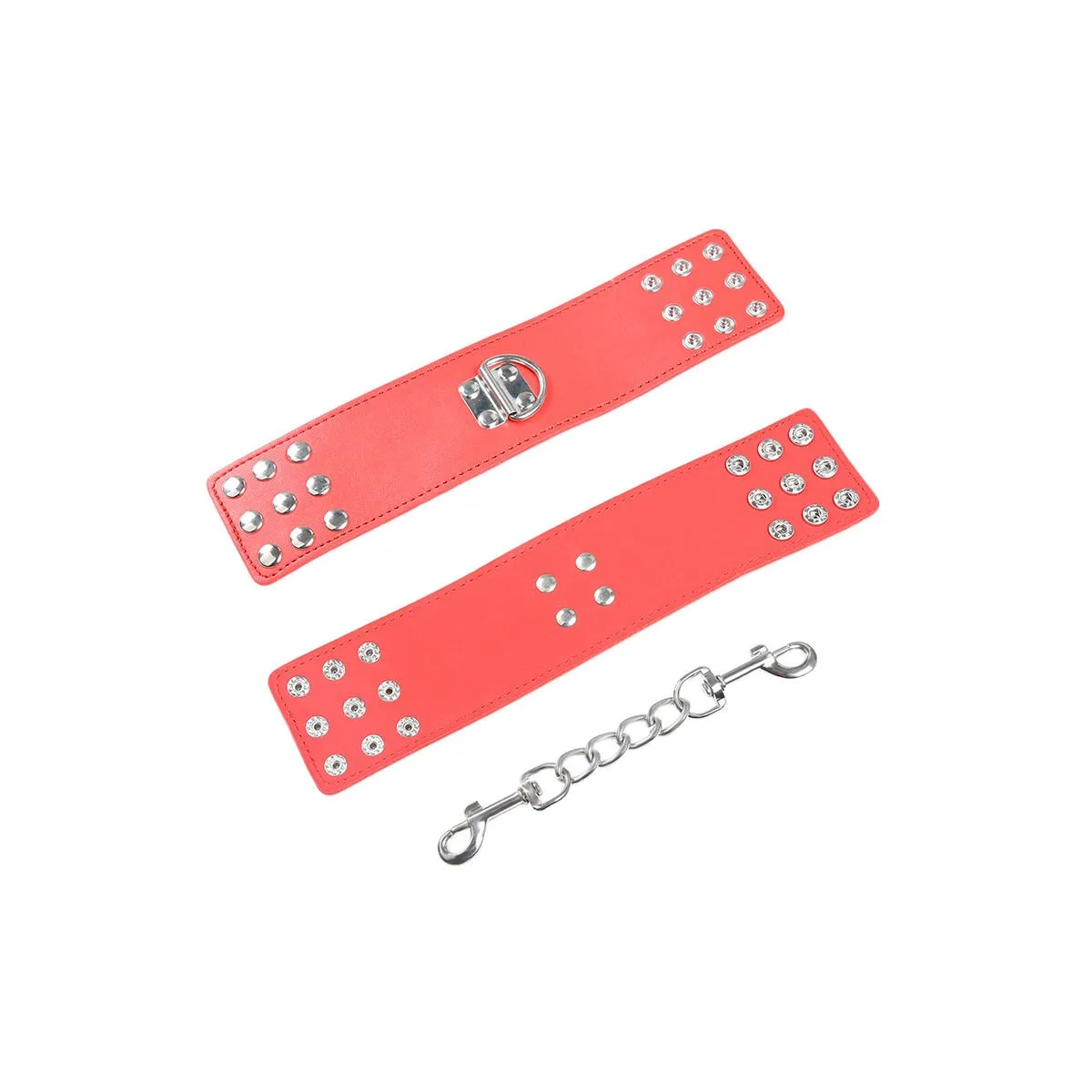 Rote Handschellen mit Schnappverschluss von Ohmama Fetish | Fesselliebe.de
