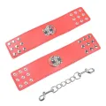 Rote Handschellen mit Schnappverschluss von Ohmama Fetish